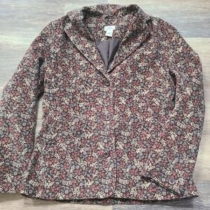 L.L. Bean Vintage Flowered Corduroy Jacket Womens Size 8